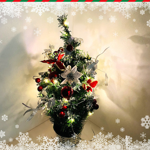 크리스마스 바스켓 트리 웜 옐로우 전구세트 색상랜덤