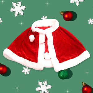 (당일배송) 크리스마스 산타 망토 산타코스튬 산타옷 극세사 패브릭